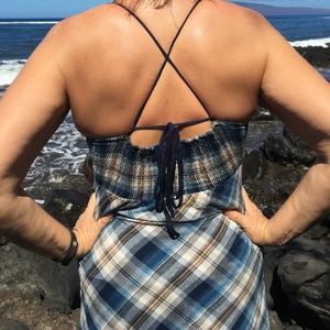 Blue Plaid Billabong Sundress